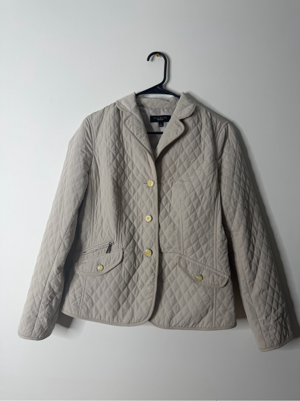 Talbots Quilted Utility Jacket in Light Taupe